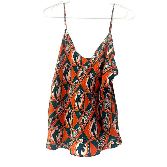 Miami Dolphins 100% silk tank top excellent condition game day lightweight szL - Picture 1 of 5